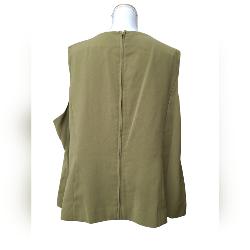 DVC EXCLUSIVE SHIRT WOMENS SIZE 24 GREEN SLEEVELESS BLOUSE BACK ZIP NEW - Picture 4 of 14